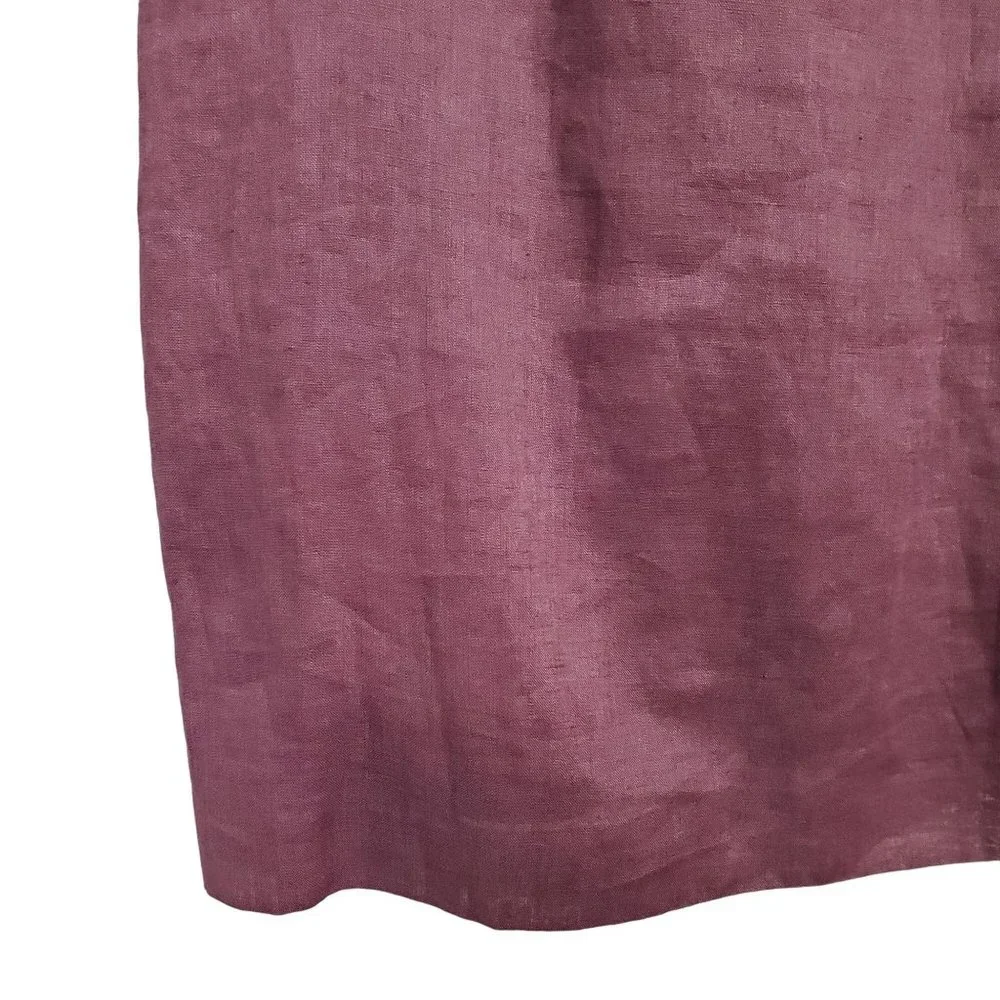 Ann Taylor Loft Size 8 Dress Linen Layered Sleeveless Lined Sheath Knee Purple - Picture 5 of 8